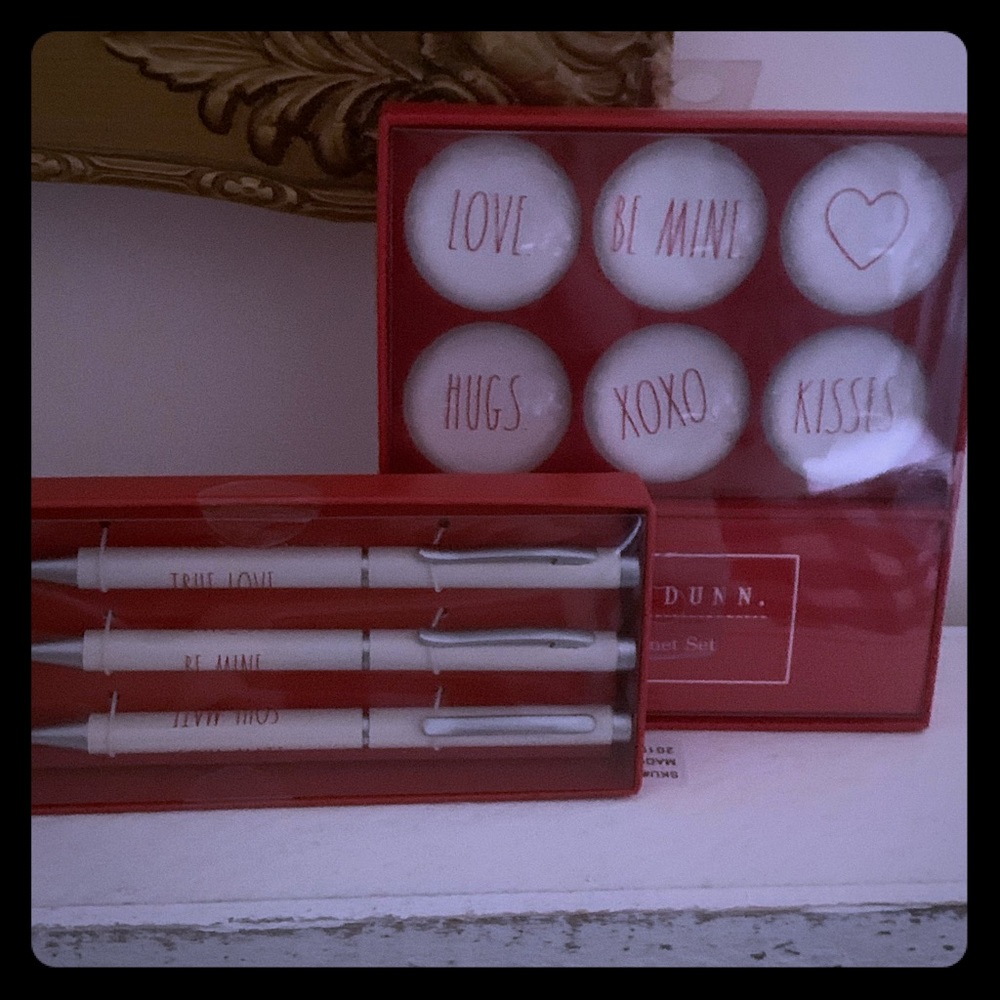 Rae Dunn Valentine bundle-pens & magnets